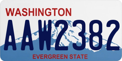 WA license plate AAW2382