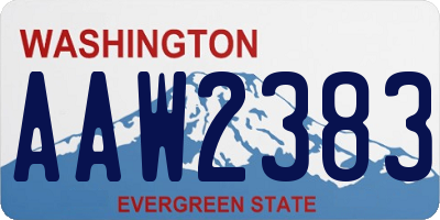 WA license plate AAW2383