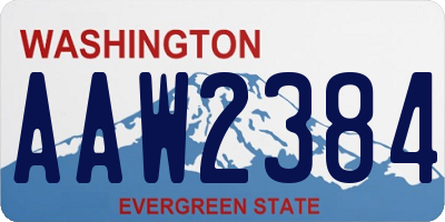 WA license plate AAW2384