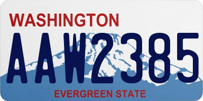 WA license plate AAW2385