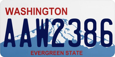 WA license plate AAW2386