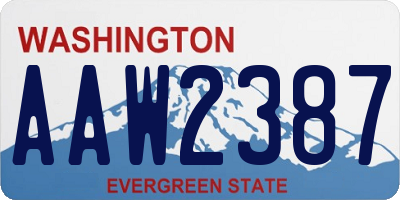 WA license plate AAW2387