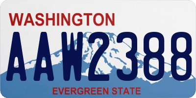 WA license plate AAW2388