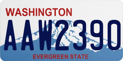 WA license plate AAW2390