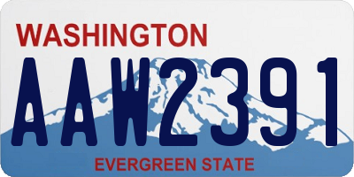 WA license plate AAW2391