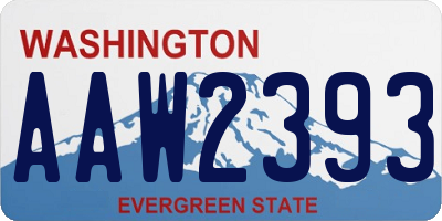 WA license plate AAW2393