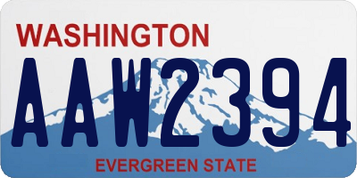 WA license plate AAW2394