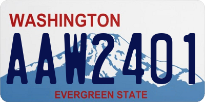 WA license plate AAW2401