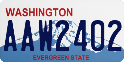 WA license plate AAW2402