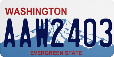 WA license plate AAW2403