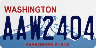 WA license plate AAW2404