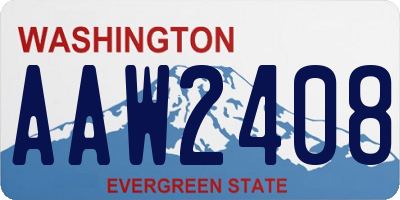 WA license plate AAW2408