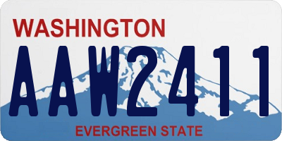 WA license plate AAW2411