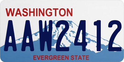 WA license plate AAW2412