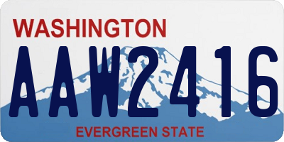 WA license plate AAW2416