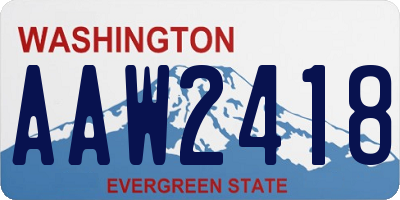 WA license plate AAW2418