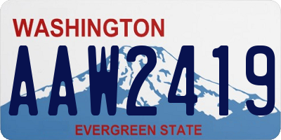 WA license plate AAW2419