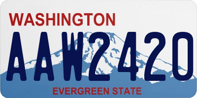 WA license plate AAW2420