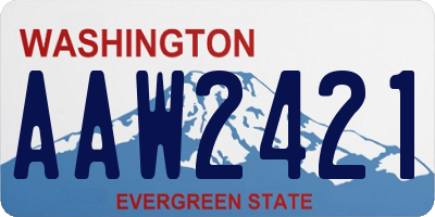 WA license plate AAW2421