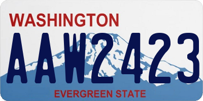 WA license plate AAW2423