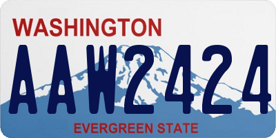 WA license plate AAW2424