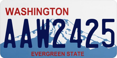 WA license plate AAW2425