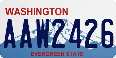 WA license plate AAW2426