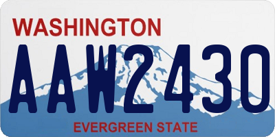 WA license plate AAW2430