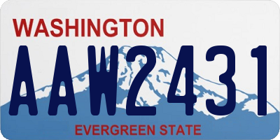 WA license plate AAW2431