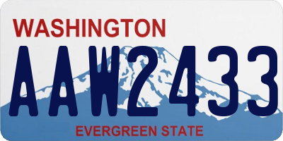 WA license plate AAW2433