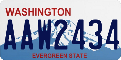 WA license plate AAW2434