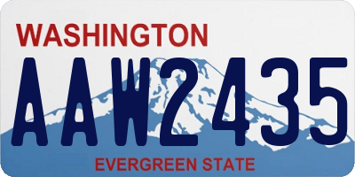 WA license plate AAW2435