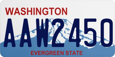 WA license plate AAW2450