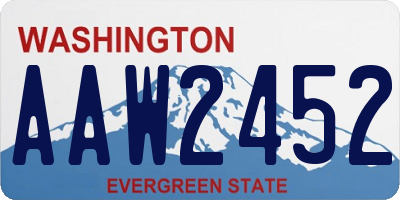 WA license plate AAW2452