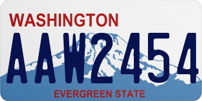 WA license plate AAW2454