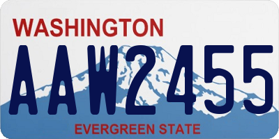 WA license plate AAW2455