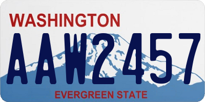 WA license plate AAW2457