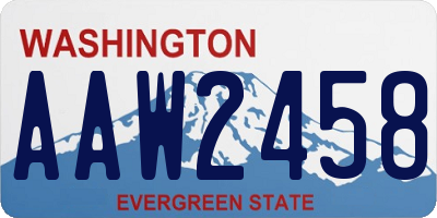 WA license plate AAW2458