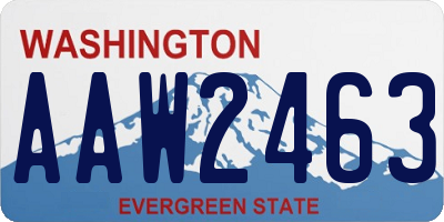 WA license plate AAW2463