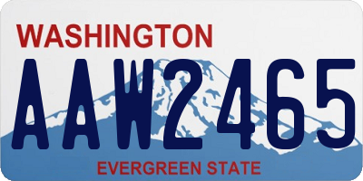 WA license plate AAW2465