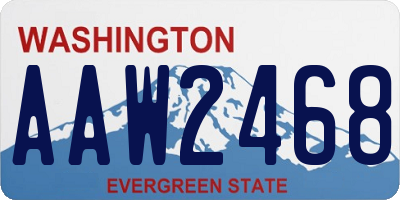 WA license plate AAW2468