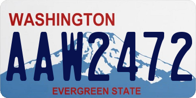 WA license plate AAW2472