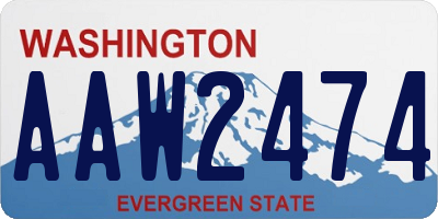 WA license plate AAW2474