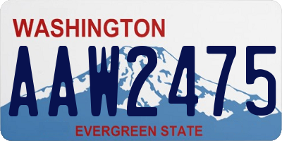 WA license plate AAW2475