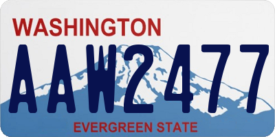 WA license plate AAW2477