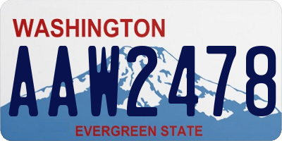 WA license plate AAW2478