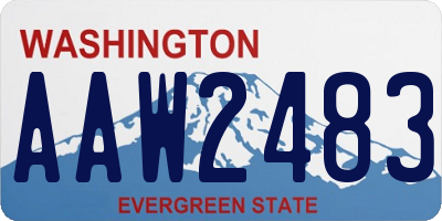 WA license plate AAW2483