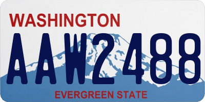 WA license plate AAW2488