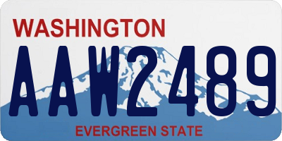 WA license plate AAW2489