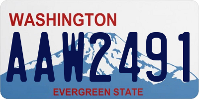 WA license plate AAW2491